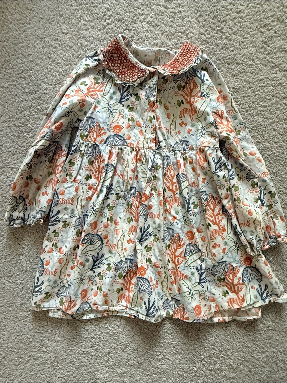 Happyology Kids Cotton Dress Ocean Reef Coral pattern